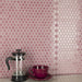 SomerTile - Tribeca Hex 1" Mosaic - Glossy Blush Wall Install