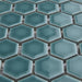 SomerTile - Tribeca Hex 1" Mosaic - Jade Close View