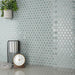 SomerTile - Tribeca Hex 1" Mosaic - Glossy Mist Wall Install