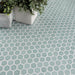 SomerTile - Tribeca Hex 1" Mosaic - Glossy Mist Floor Install