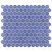 SomerTile - Tribeca Hex 1" Mosaic - Glossy Periwinkle