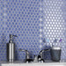 SomerTile - Tribeca Hex 1" Mosaic - Glossy Periwinkle Wall Install