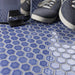 SomerTile - Tribeca Hex 1" Mosaic - Glossy Periwinkle Floor Install
