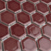 SomerTile - Tribeca Hex 1" Mosaic - Glossy Rusty Red Close View