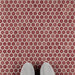 SomerTile - Tribeca Hex 1" Mosaic - Glossy Rusty Red Floor Install