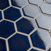 SomerTile - Tribeca Hex 2" Mosaic - Glossy Cobalt Close View
