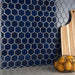 SomerTile - Tribeca Hex 2" Mosaic - Glossy Cobalt Wall Install