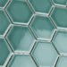 SomerTile - Tribeca Hex 2" Mosaic - Glossy Jade Close View