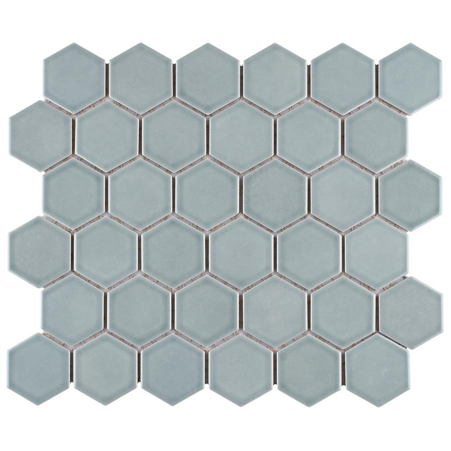 SomerTile - Tribeca Hex 2&quot; Mosaic - Glossy Mist