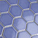 SomerTile - Tribeca Hex 2" Mosaic - Glossy Periwinkle Close View