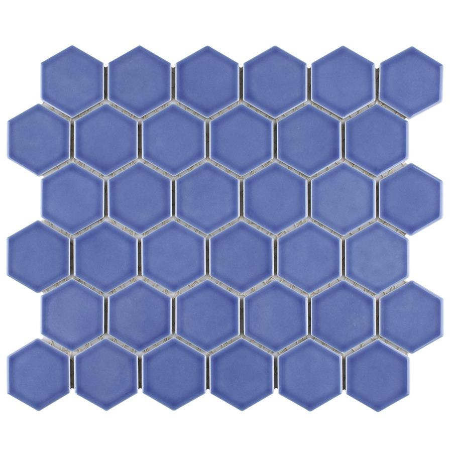 SomerTile - Tribeca Hex 2" Mosaic - Glossy Periwinkle