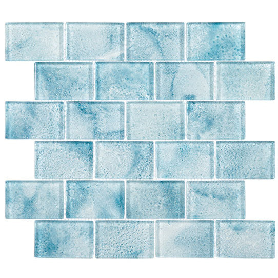 Bellagio - Frothy Swirls Collection - Glass Brick Mosaic - Swanky Pool