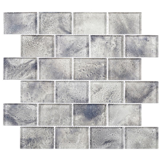 Bellagio - Frothy Swirls Collection - Glass Brick Mosaic - Lounge Mist