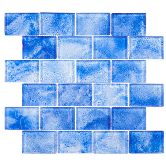 Bellagio - Frothy Swirls Collection - Glass Brick Mosaic - Azulejo Art