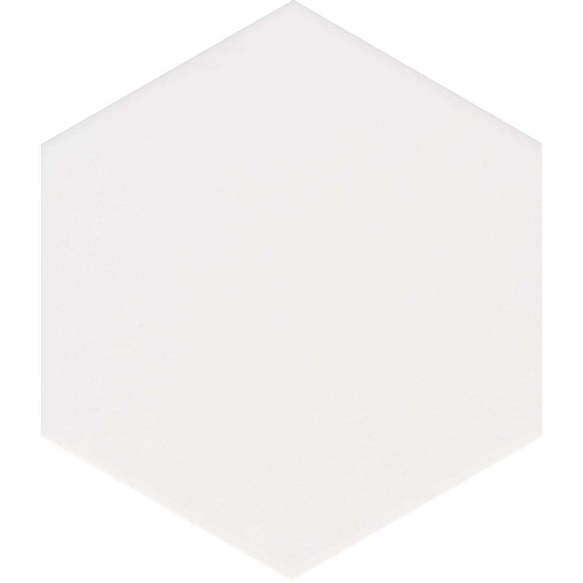 Floors 2000 - Solids - 8.5 in. x 10 in. Porcelain Hexagon Tile - White