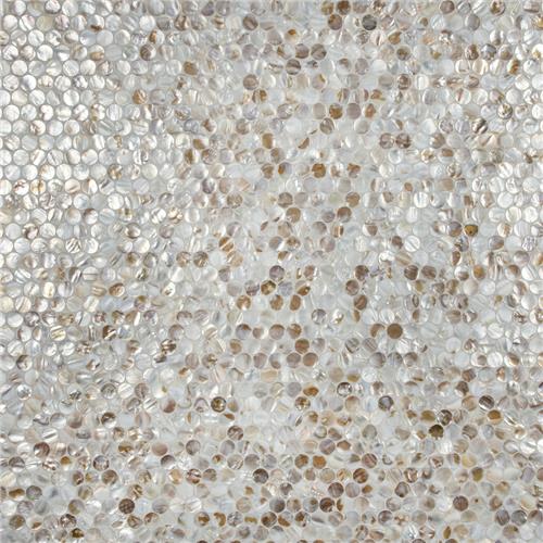 SomerTile - Conchella Penny Natural Seashell Mosaic - Natural Variation