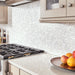 SomerTile - Conchella Penny Natural Seashell Mosaic - White Installed