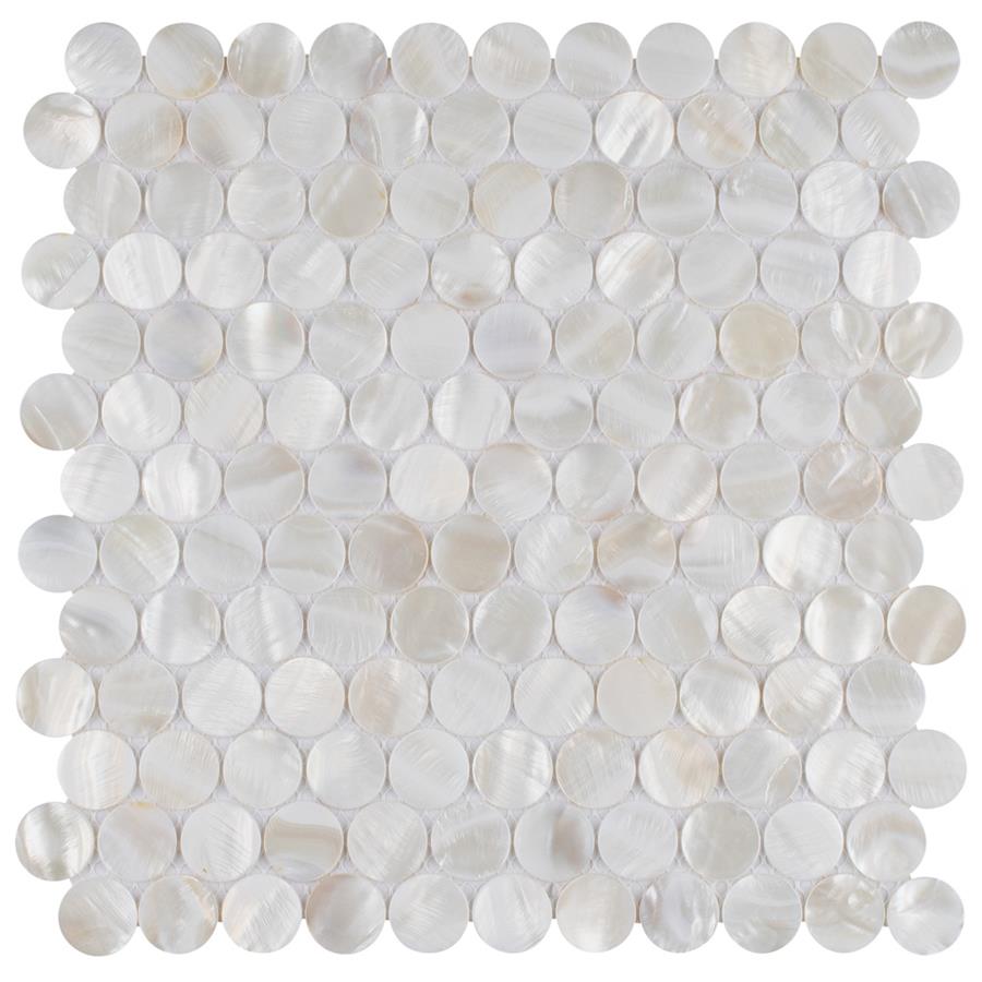 SomerTile - Conchella Penny Natural Seashell Mosaic - White