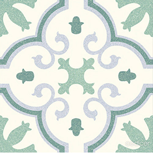 General Ceramic - 10 in. x 10 in. Riviera Montecarlo Green Deco Tile
