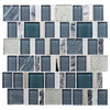 See Bellagio Tile Academia Series Glass and Stone Mosaic Tile - Oceanic Cerulean