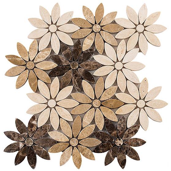 Bellagio Tile - Bouquette Series Mosaic Tile - Chestnut Blossoms