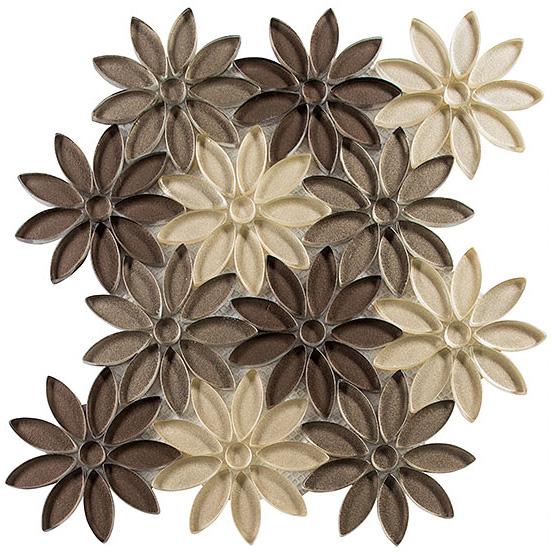 Bellagio Tile - Bouquette Series Mosaic Tile - Neutral Vase
