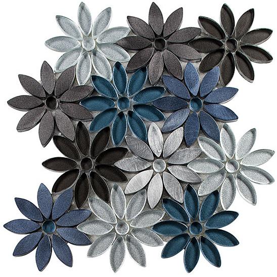 Bellagio Tile - Bouquette Series Mosaic Tile - Hydrangea Thicket