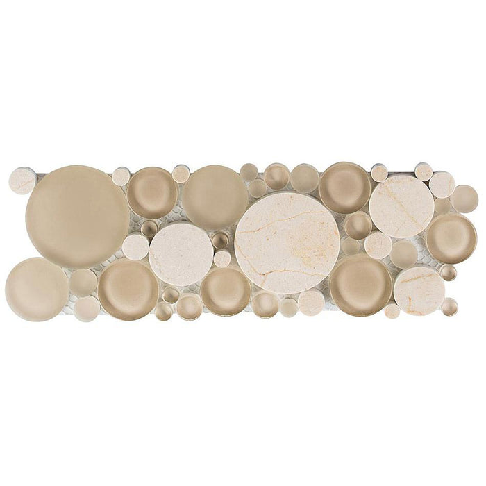 Bellagio Tile Bubble Series Mosaic Tile (Listello) - Sable Brown