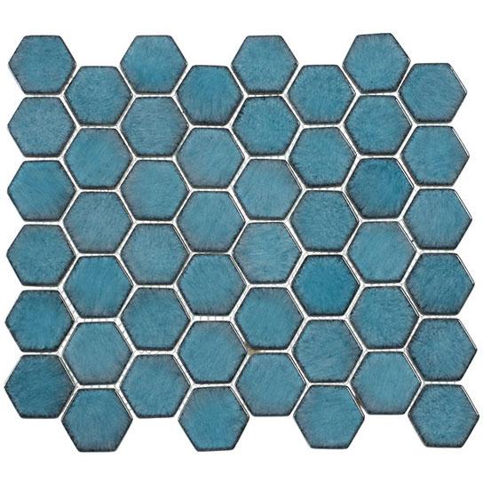 Bellagio - Greenwich Collection Hexagon Mosaic - Lafayette Blue