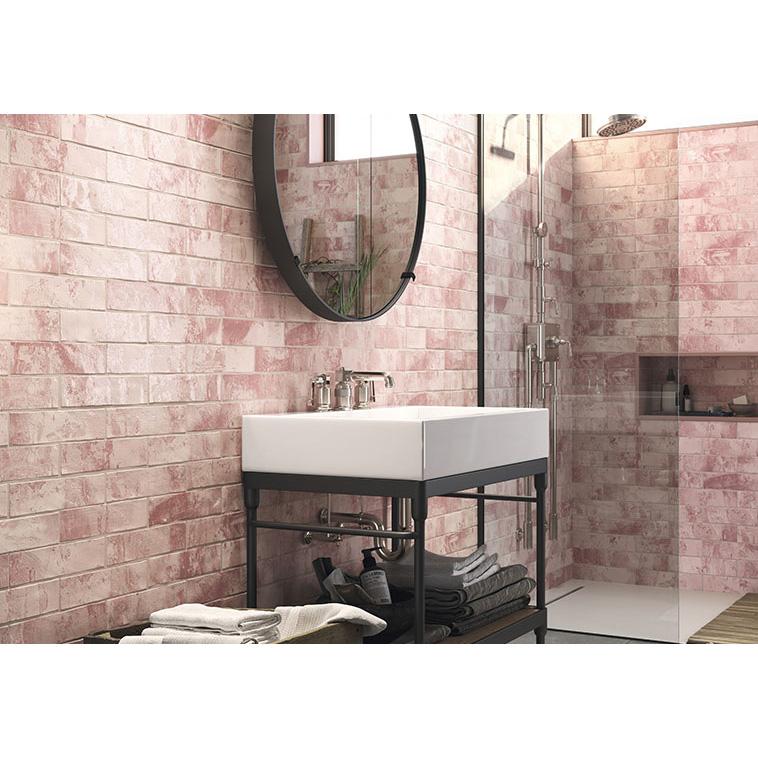 Bellagio Tile - Rain Drops Collection 3&quot; x 12&quot; Wall Tile - Pink Dew