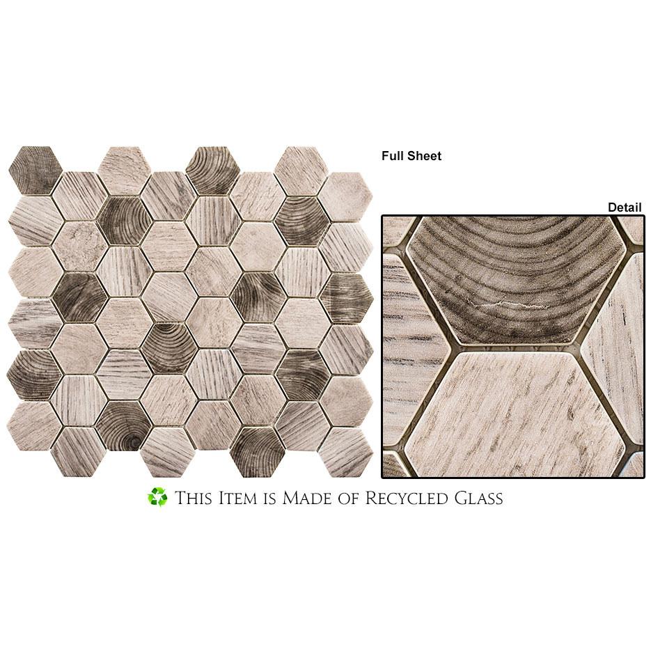 Bellagio Tile - Woodland Series Mosaic Tile - Tawny Oak