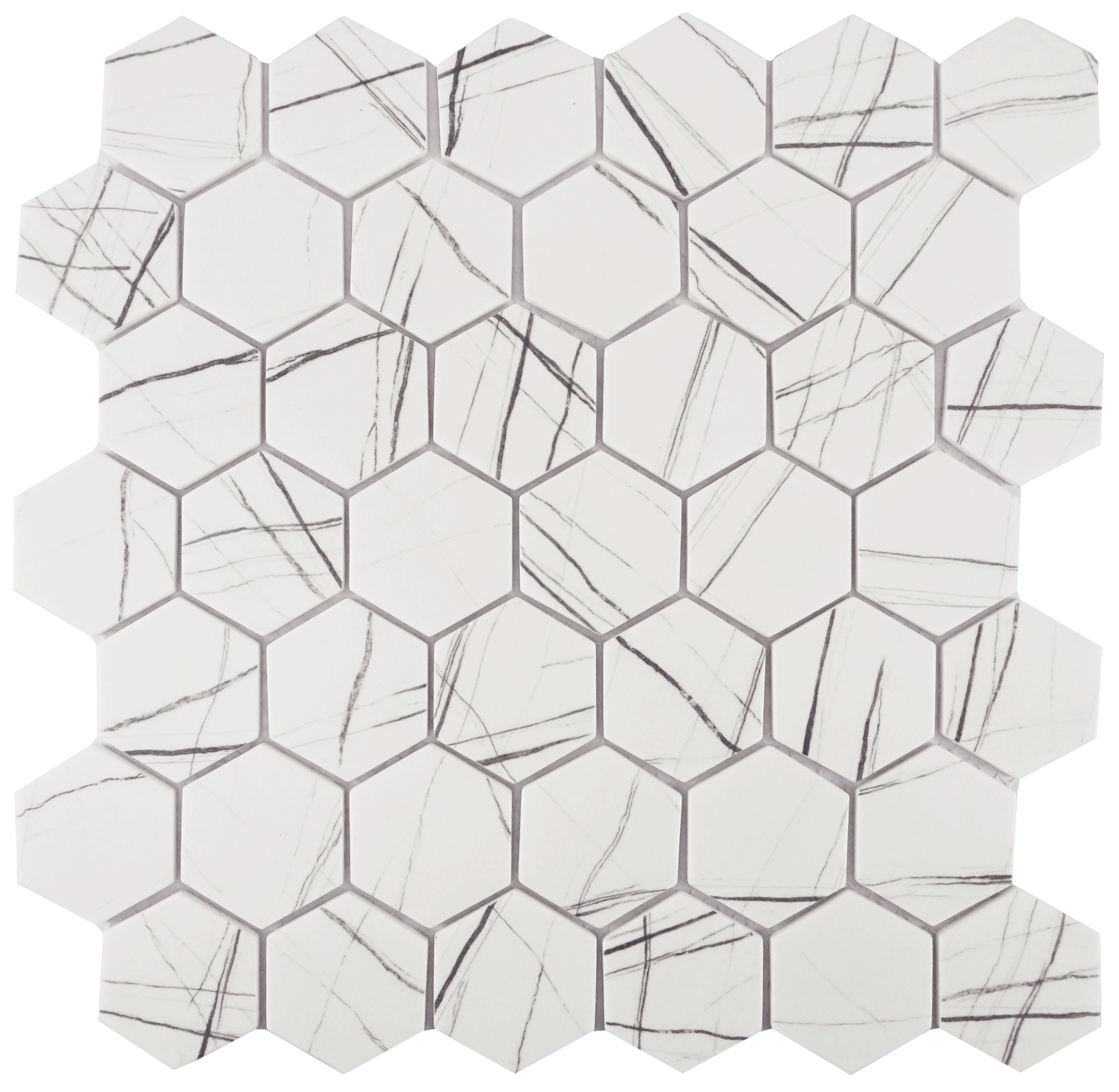 Tesoro - Native Series - Matte Glass Mosaic - Howlite 2" Hex