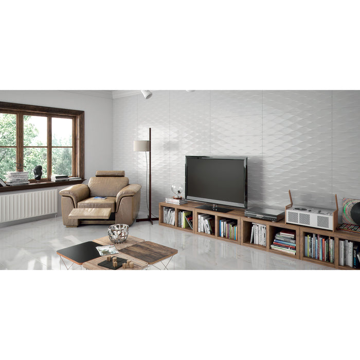 Happy Floors Glaciar Nude Porcelain Wall Tile - Nude (Matte) Lifestyle