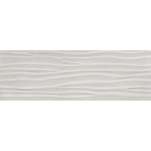 Happy Floors - Titan - 12 in. x 36 in. Rectified Ceramic Wave Wall Tile - Glossy - White