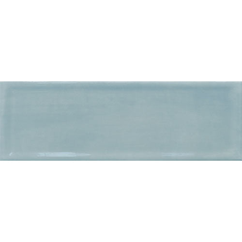 Happy Floors - Titan - 4 in. x 12 in. Edge Ceramic Wall Tile - Glossy - Aqua
