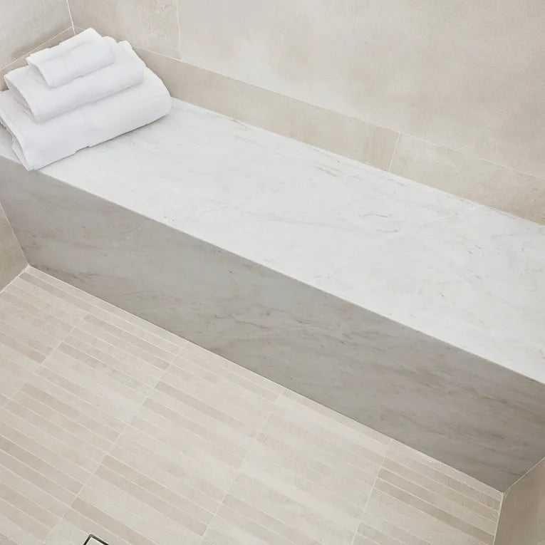 Arizona Tile - Reside USA Series - 24&quot; x 48&quot; Rectified Porcelain Tile - Beige wall installation