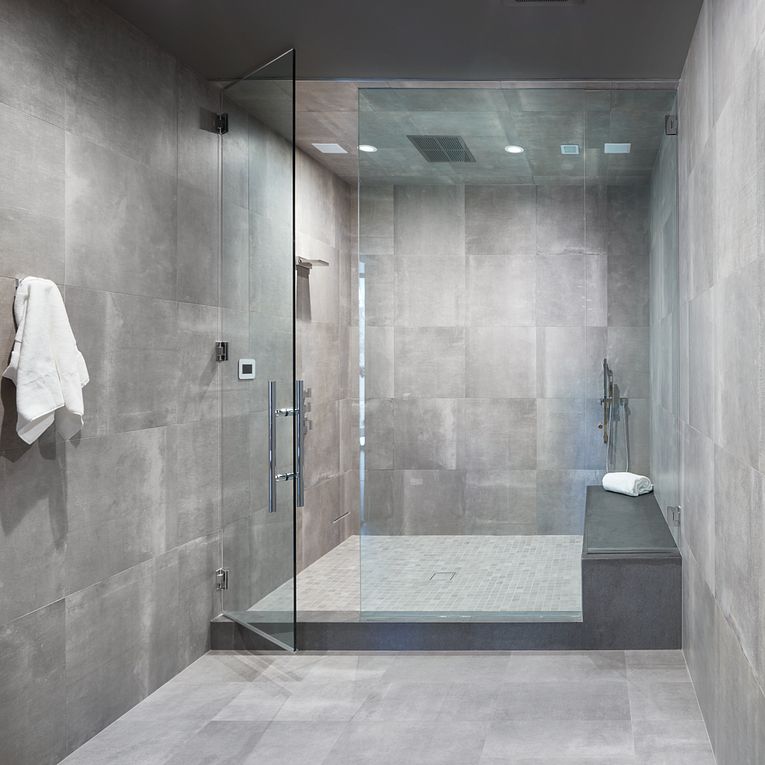 Arizona Tile - Reside USA Series - 24&quot; x 24&quot; Rectified Porcelain Tile - Ash wall installation