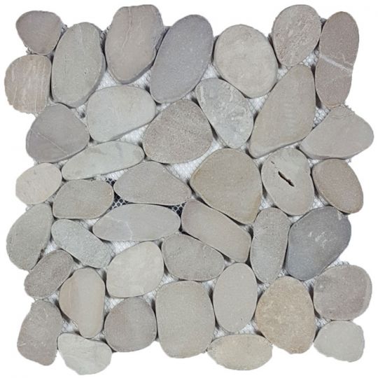 Tesoro - Ocean Stones Collection - Sliced Pebble Mosaic - Tan
