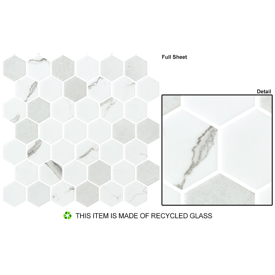 Bellagio - New Belfont Collection Glass Hex Mosaic - Casual Grace