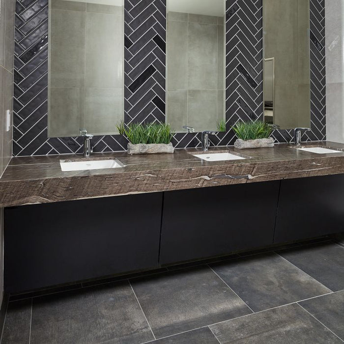 Arizona Tile - Reside USA Series - 24" x 24" Rectified Porcelain Tile - Black floor installation