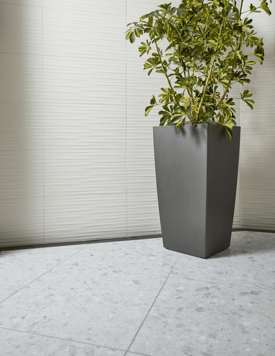 Arizona Tile - 3D Series - 12" x 22" Ceramic Tile - White Blade wall installation