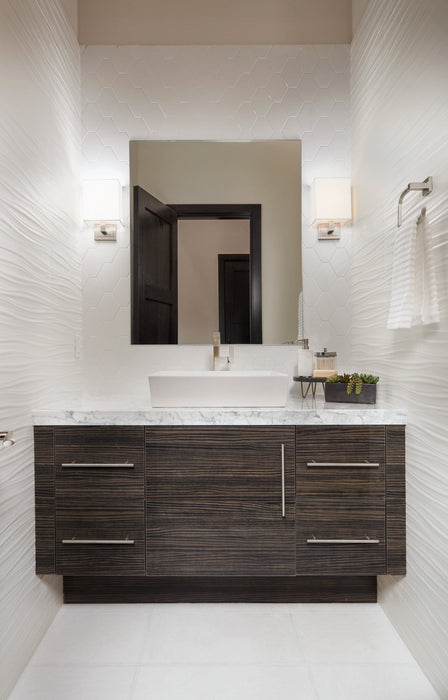 Arizona Tile - 3D Series - 12" x 22" Ceramic Tile - White Ribbon wall installation