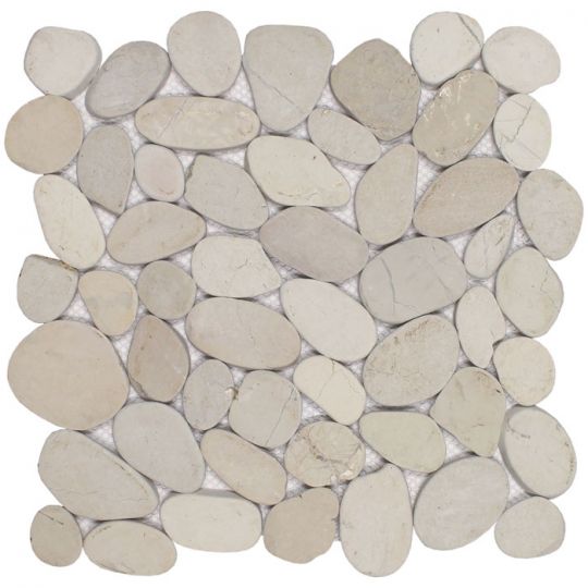Tesoro - Ocean Stones Collection - Sliced Pebble Mosaic - White