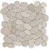See Tesoro - Ocean Stones Collection - Sliced Pebble Mosaic - White