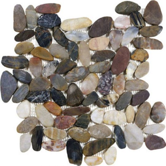 Tesoro - Ocean Stones Collection - Sliced Pebble Mosaic - Tiger Eye