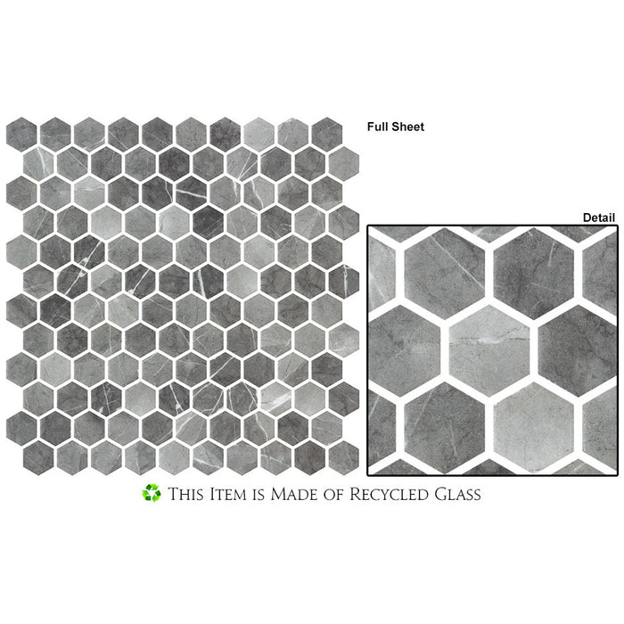 Bellagio - Karma Ridge Hexagon Mosaic - Ashley Rock Close View