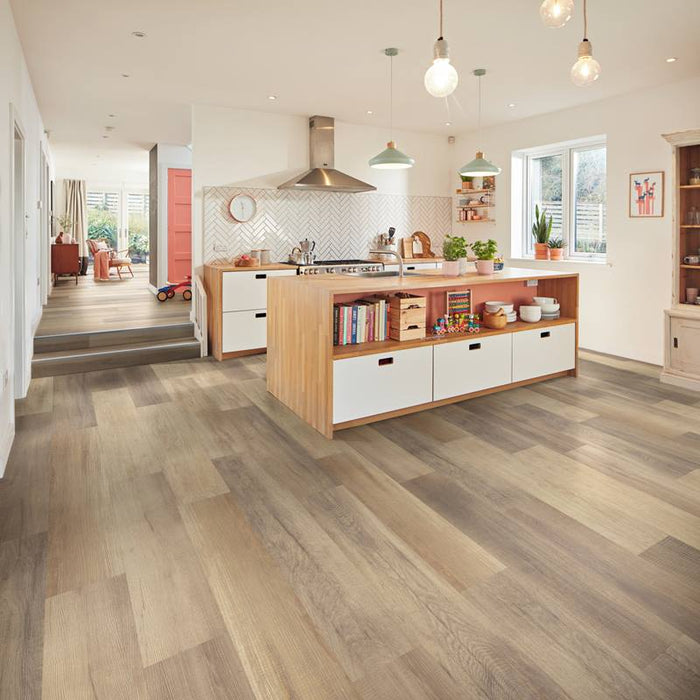 Karndean - LooseLay Longboard 10 in. x 59 in. - LLP330 Worn Fabric Oak Room Scene