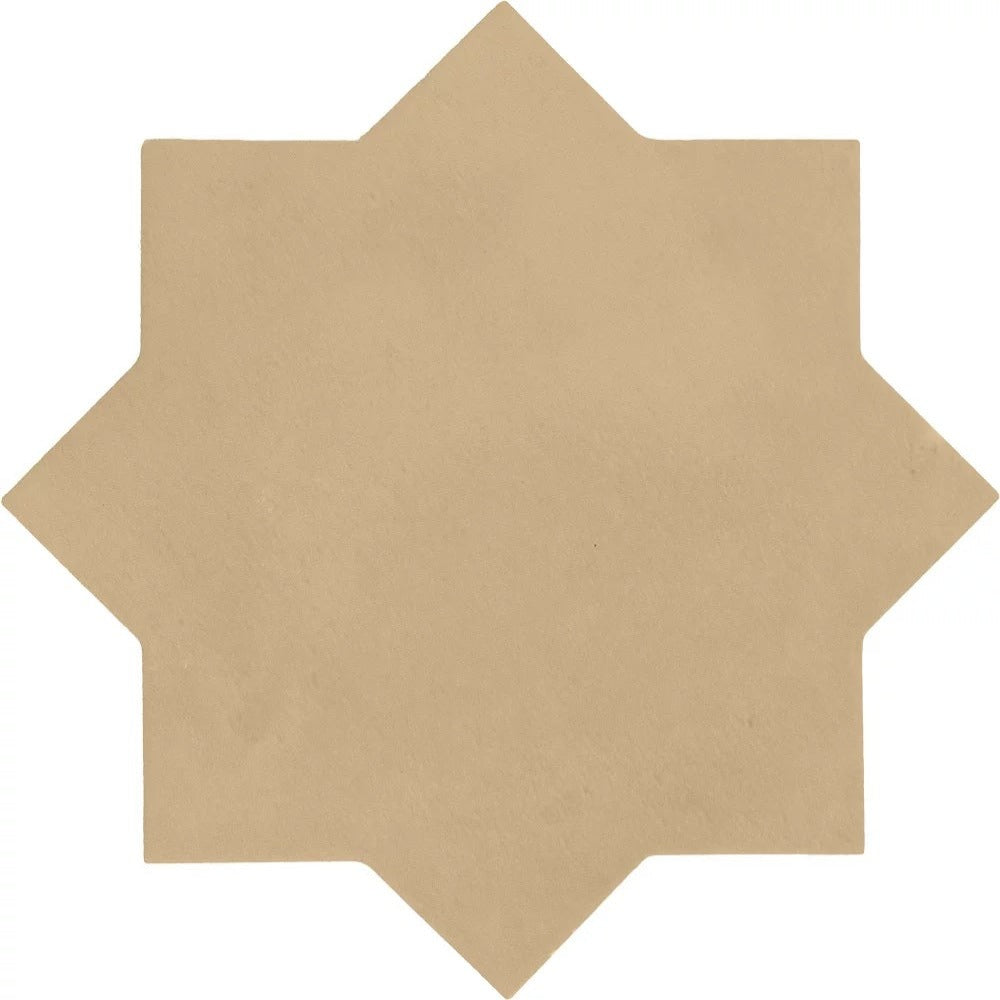 Equipe - Kasbah 6 1/&quot; x 6 1/2&quot; Matte Porcelain Tile - Star - Fawn