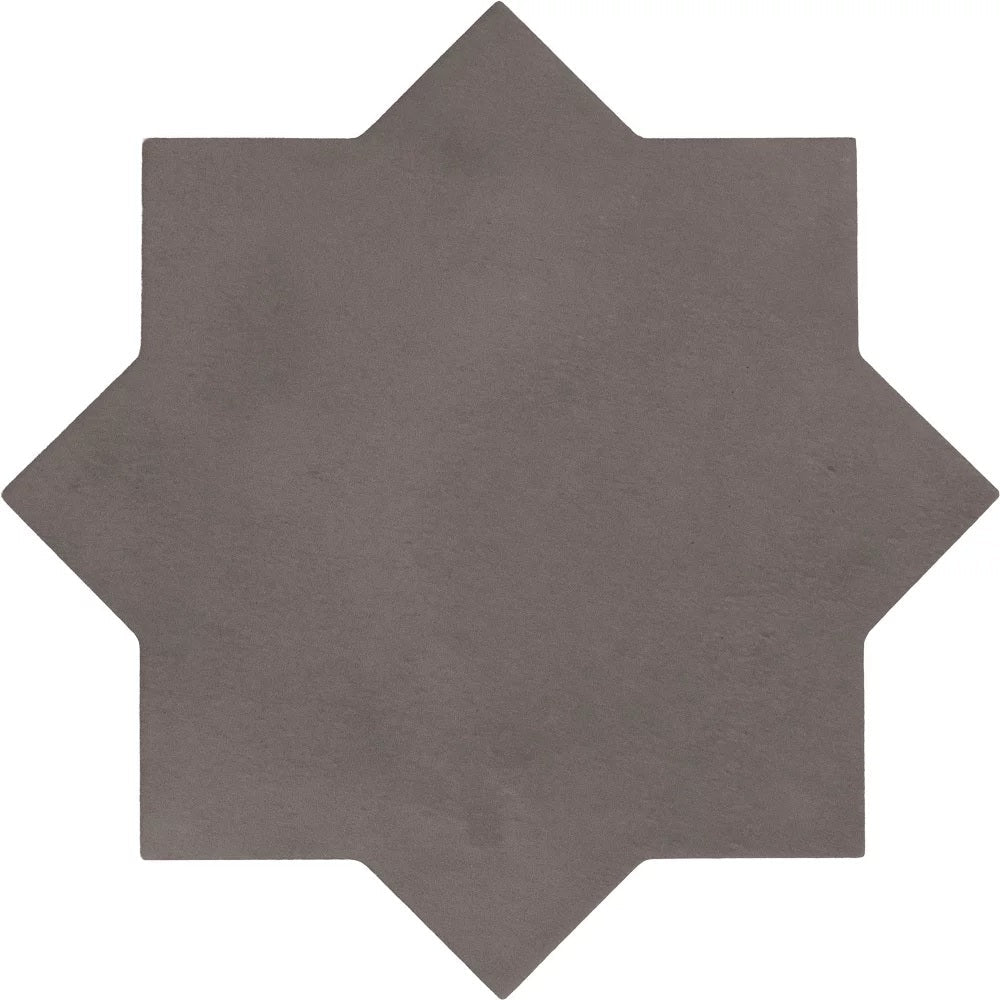 Equipe - Kasbah 6 1/&quot; x 6 1/2&quot; Matte Porcelain Tile - Star - Mud