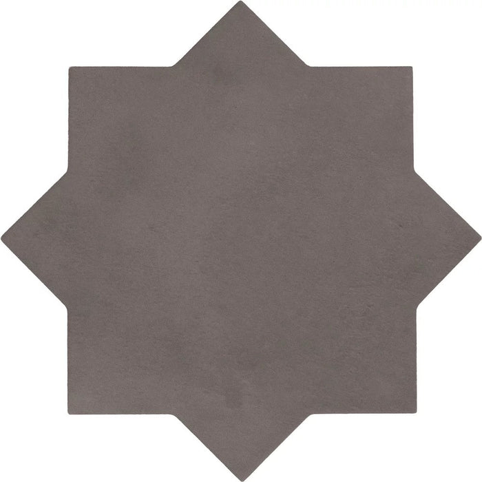 Equipe - Kasbah 6 1/" x 6 1/2" Matte Porcelain Tile - Star - Mud